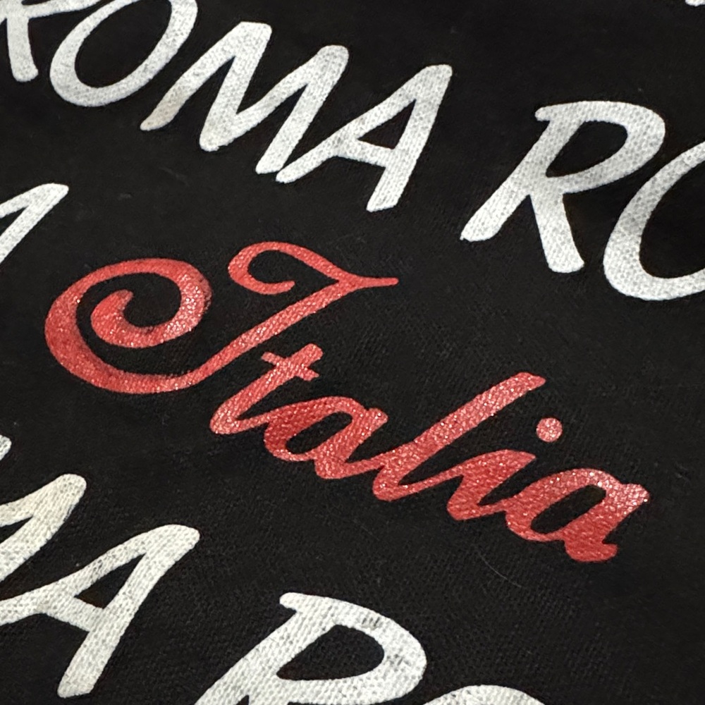 Roma Italia Souvenir Cotton Tote Bag-Zip Top-Black/White/Red - Picture 4 of 16
